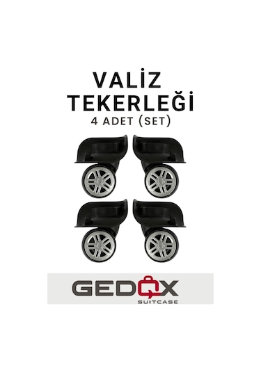 Gedox Valiz Tekerleği Çift Teker 01 4 Adet Siyah