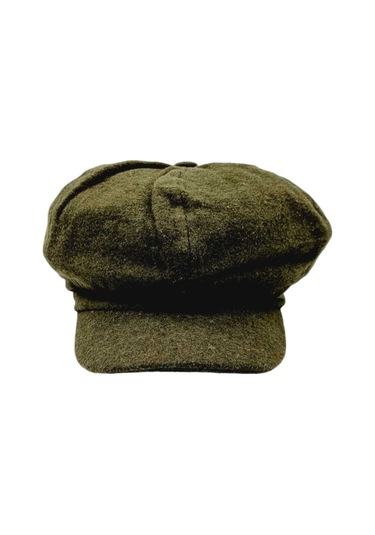 Uniquetrenders Kadın Arkadan Lastikli Kışlık Baretta Şapka Haki Yeşil