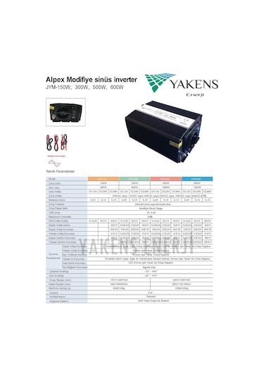 600 Watt 12 Volt Modifiye Sinüs İnverter Alpex