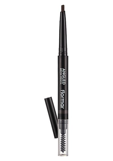 Flormar İki Uçlu Açılı Kaş Kalemi ve Kaş Fırçası (Koyu Kahve) - Angled Brow Pencil - 004 - 8690604572069