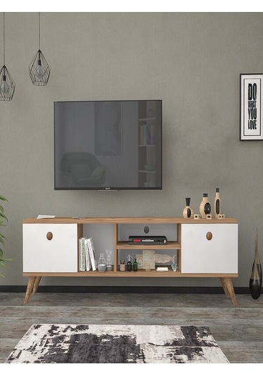 Mbes Mobilya Esin Atlantik-Beyaz 160 Cm Tv Ünitesi(Atlantik Çam)