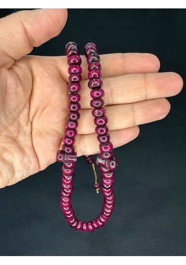 Zeytin Ağacı 99'luk Tesbih Bordo Renk 10,5mmx7,5mm T-768