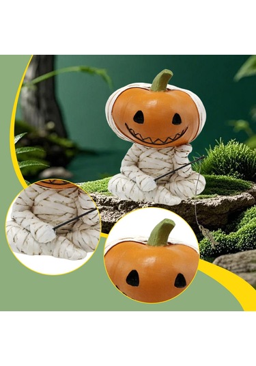 Suntek Balkabağı Figürü Cadılar Bayramı Hediyesi Masa 6x6,7x7,9 Cm