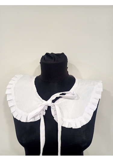 Kadın Fırfır Detay Gömlek Yaka Beyaz