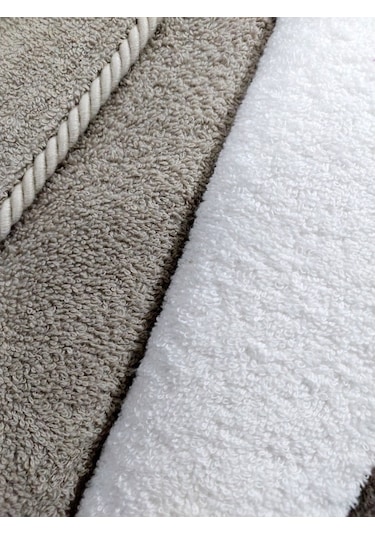 Dantela Premium Soft Nakışlı Aile Bornoz Seti-Gülce Krem Bej Krem - Bej