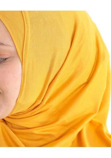 Spor Başörtüsü Kadın Hazır Giyim Türban Viskon Eşarp Şal - Sarı SArı