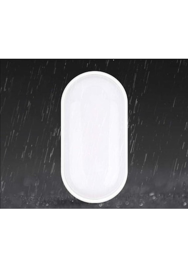 Banyo Tavan Lambası Aydos 20w Oval Beyaz Balkon Tavan Lambası 6400k Beyaz Led Işık Teras Duvar Lambası Beyaz