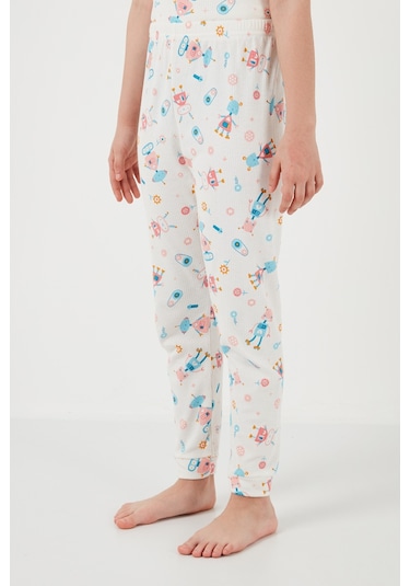 Lela % 100 Pamuk Bisiklet Yaka Kısa Kollu Kız Çocuk Pijama Takımı 6651002 Şeker Pembe