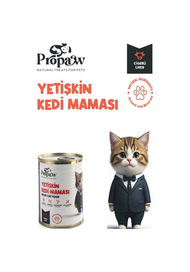 Propaw Premium Parça Etli Jöleli Ciğerli + Tavuklu + Kuzulu + Balıklı Tanışma Paketi Yetişkin Kedi Maması 4 x 415 G