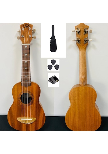 Puka Maun Ağacı Soprano Ukulele+Kılıf+Akort Aleti+Pena Full Set