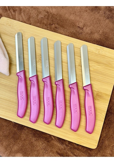 Kapris 6 Adet Sebze Bıçağı Seti Alman Model Pembe Slr02 Pembe
