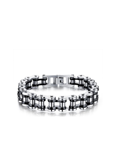 Siyah Opk Moda Erkek Bileklik Paslanmaz Çelik Bileklik 20cm Siyah