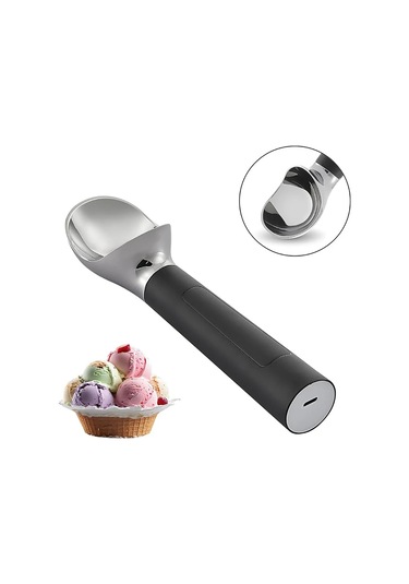 Elektrikli Isıtmalı Dondurma Kaşığı En Iyi Hediye Led Ekran İle Beyaz - Siyah