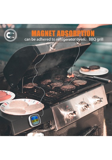 Geeksen Renkli Ekran Dokunmatik Izgara Termometresi En2022-1 Siyah Çok Renkli