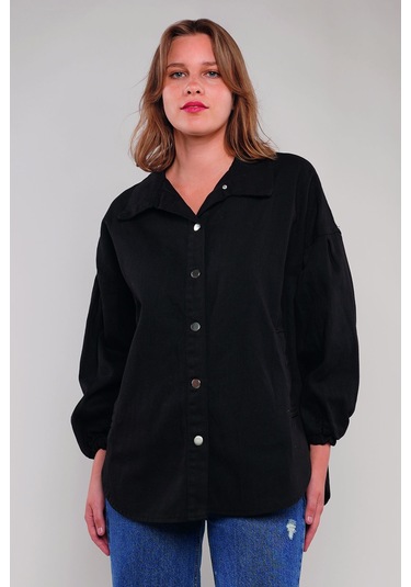 Gabria Gabardin Yan Cepli Ceket Siyah