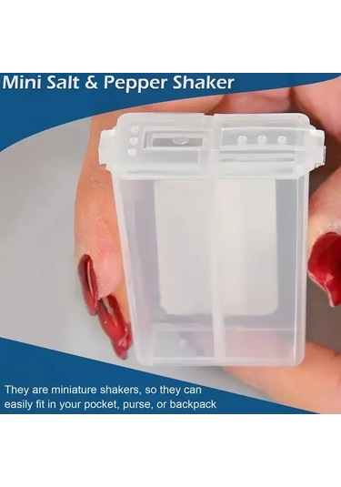 Elmpaly 6lı Şeffaf Plastik Tuz Karabiberlik Seti Seyahat Kamp Mutfak Kullanımı Şeffaf Renk