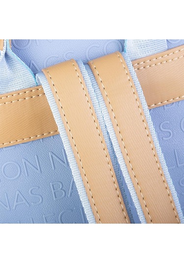 Nas Bag Kadın Sırt Çantası Mavi Camel Gofraj Çok Renkli