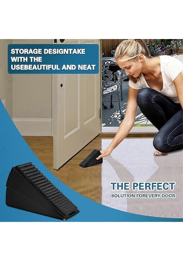 Kapı Durdurucu, Ağır Hizmet Tipi Kapı Durdurucu Kama, Kapının Altı İçin Uzun Kapı Durdurucu, 3 İnç Yüksekliğinde Kapı Durdurucu En Güçlü Siyah Diğer