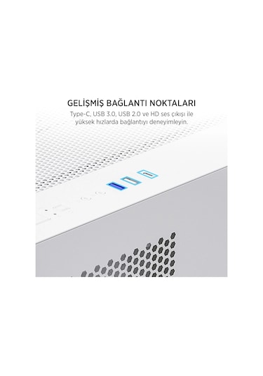 Teknoteg - James Donkey Stark S700 3xargb Temperli Cam Matx Beyaz Gaming Oyuncu Kasa