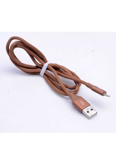 Tuva Teknoloji Kahverengi Metal Uçlu Lightning Usb Kablo
