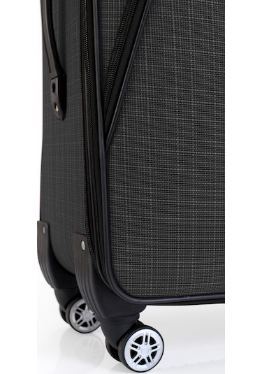 Oleets 8 Tekerli Su Geçirmez Ultra Kalite Kumaş Orta Boy Valiz Koyu Gri