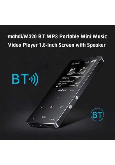 Besthome1 Mahdi M320 Mini Bluetooth Mp3 Çalar, 8gb, 1.8 Renkli Ekran, Siyah, Yüksek Kalite Ses Deneyimi