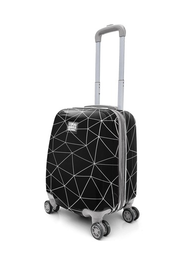 Coral High Renkli Desenli Mini Kabin Boy Valiz 40cm 16763 Siyah