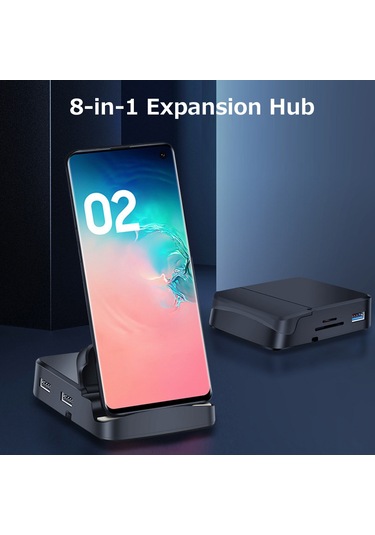 Samdoo 8-in-1 Type-c Hub: Usb3.0/2.0, Hd, Sd/tf Kart Okuyucu, 55w Pd Şarj, Masaüstü Tutucu İle Genişletme Dökümesi