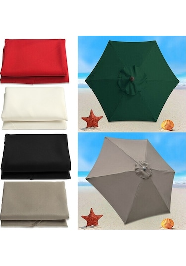 Polyester Şemsiye Yedek Kumaş Yuvarlak Bahçe Şemsiyesi Örtüsü, 3m 6 Kaburga Haki