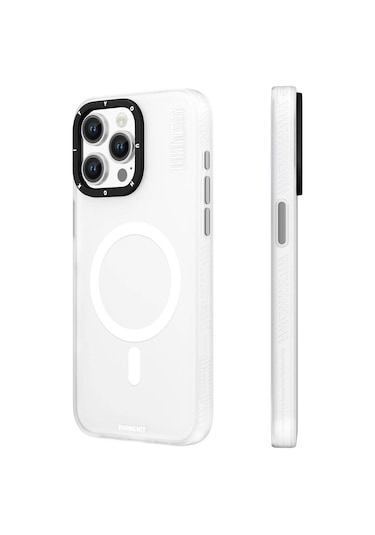 İphone 15 Pro Max Uyumlu Kılıf Magsafe Şarj Özellikli Youngkit Hidden Sand Serisi Kapak Mavi