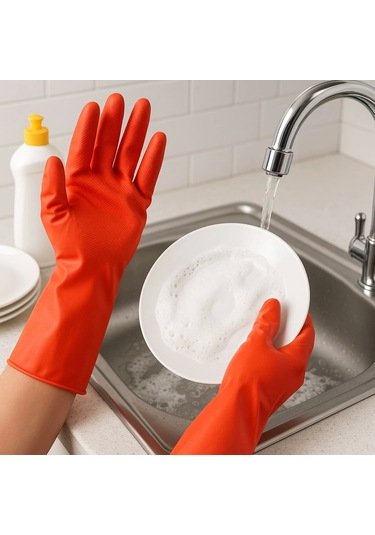 Supertrend Temizlik Eldiveni Kırmızı L 1 Çift