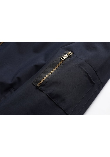 Kapitone Pamuklu Sweatshirt Sahte İki Parçalı Erkek Ceketi Mavi