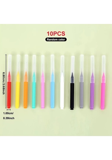 Willowhaven 10lu Diş Arası Fırçası Rastgele Renk Nylon Kıllı Braces Plak Temizleme