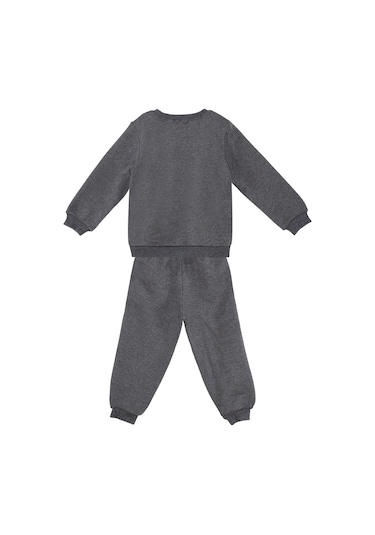 Denokids Kedi Erkek Bebek Eşofman Takım - Koyu Gri