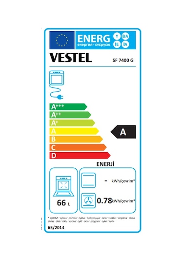 Vestel SF 7400 G 66 LT Turbo Ocaklı Solo Fırın