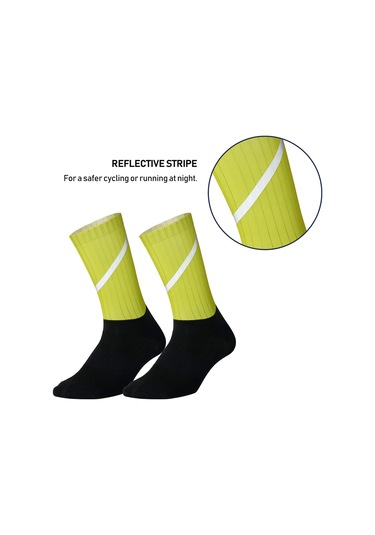 Lemestar Gece Bisikletçilik Ve Koşu İçin Yüksek Yansıtıcı Orta Bilek Çorabı - Antipatlama, Ter Emici, Nylon Spor Çorap Unisex Dh-31x