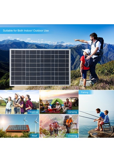 Mufunye 15w 8v Taşınabilir Güneş Paneli, Usb Ve Dc Portlu, Ip65 Suya Dayanıklı, Ev, Araba, Tekne İçin İdeal