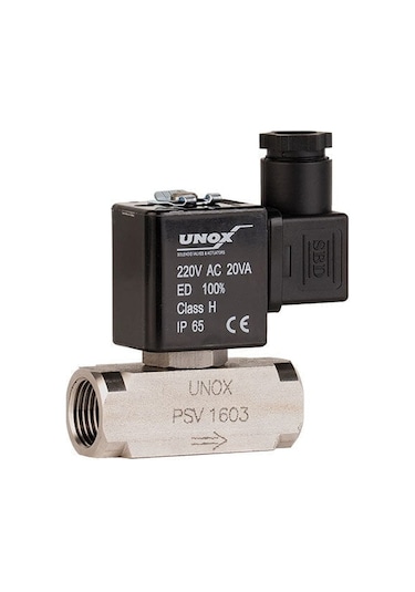 Unox 220 V Ac Paslanmaz Takoz Gövde Solenoid Valf Normalde Kapalı 1/2"(0-16 BAR)