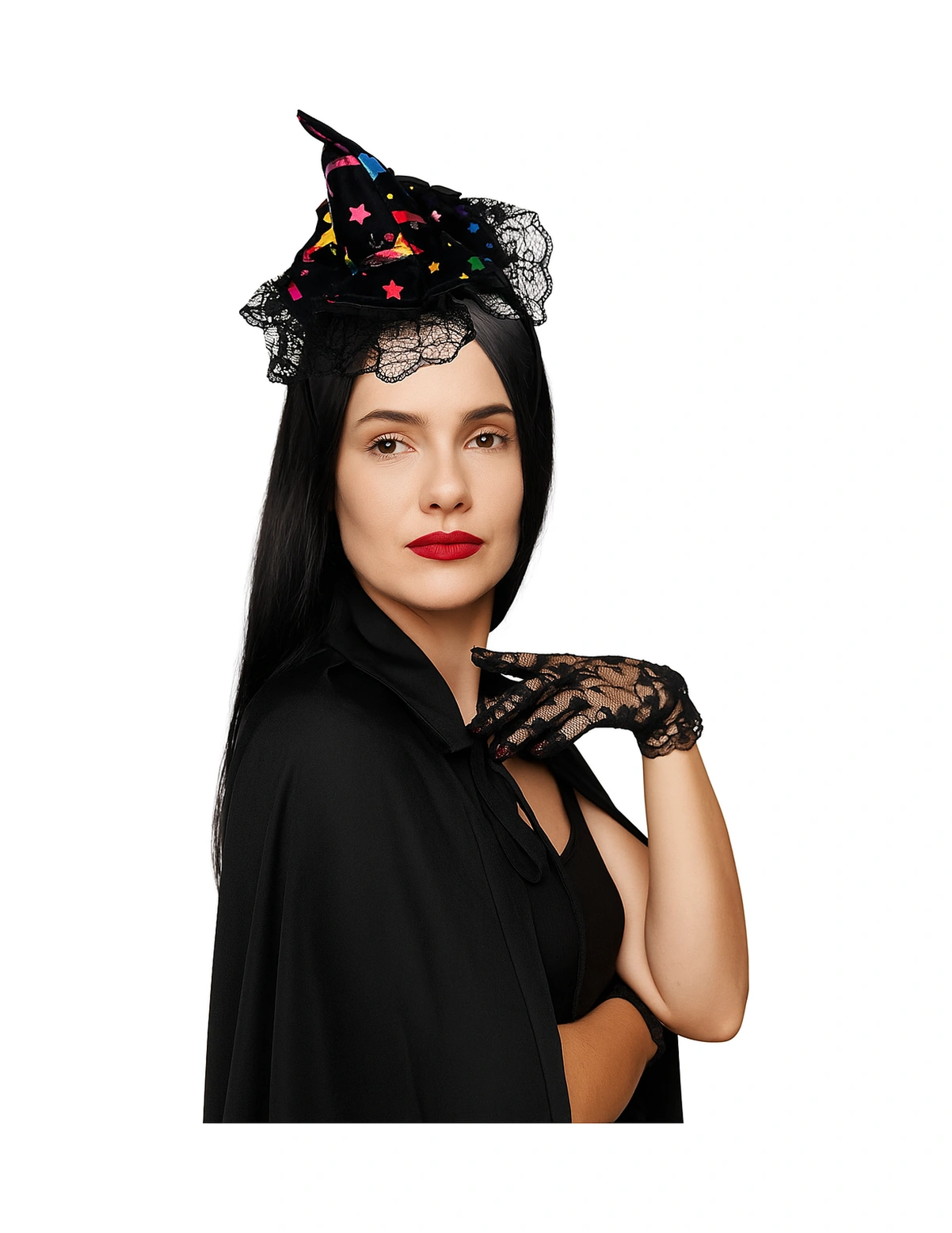 Halloween Cadılar Bayramı Taç Mini Cadı Şapkası Tüllü Renkli Model Parti Aksesuarı