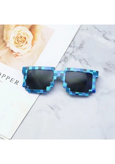 Rpxbguckarhg Komik Çocuk Güneş Gözlüğü - Thug Life Stili Piksel Gözlük, Cosplay Ve Hediye İçingreen51gri Gri