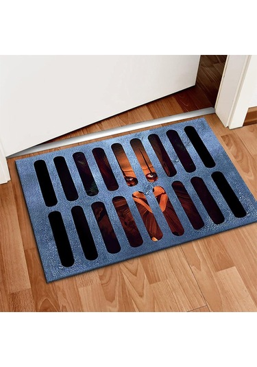 Maiyame Halloween 3d İllüzyon Palyaço Paspası - Suyu Hızlı Emici, Çift Taraflı Kayma Engeli - 40x60 Cm Diğer