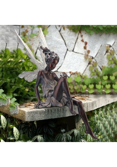 Wezone Beyaz Peri Heykeli - Dekoratif Bahçe Süsü, 22 Cm Dayanıklı Reçine