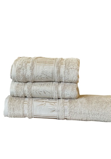 Goldroom 3lü Banyo Havlu Seti Vizon