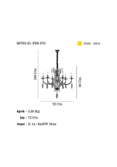 Lucea Pescarı 6 Lı Altın Avıze 6xe14 Çok Renkli