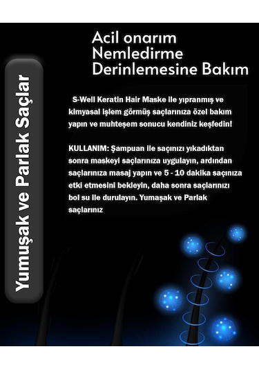 S-well Keratin Hair Mask Yoğunlaştırılmış Saç Bakım Kremi