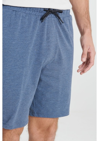 Ac&Co / Altınyıldız Classics Erkek Indıgo Melanj Standart Fit Normal Kesim Pamuklu Rahat Örme Şort