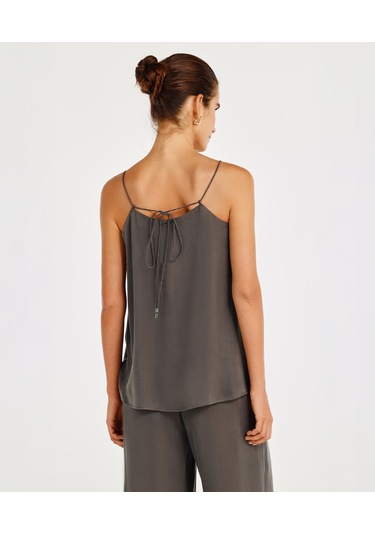 Yargıcı Askılı Tunik Boy Bluz 25ykbl6028p 059 Gri