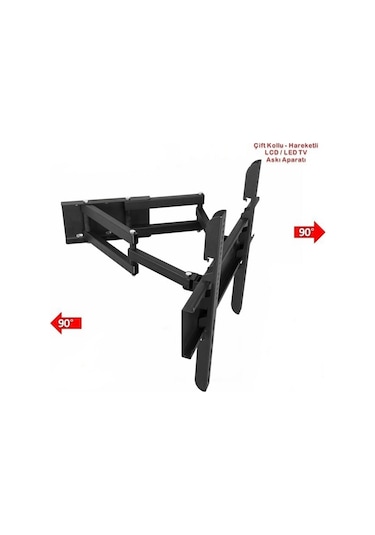 Dizayn Truva 42'' 65'' Çift Kollu Hareketli Tv Askı Aparatı Su Terazili