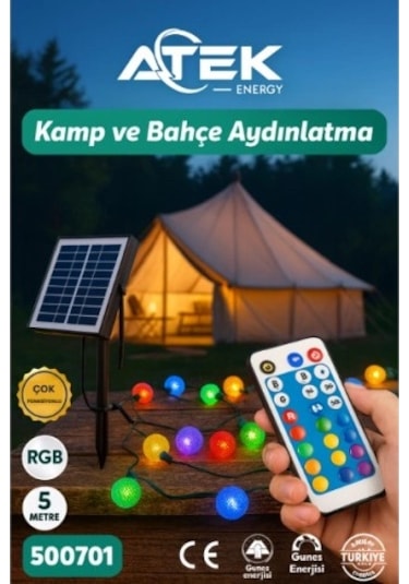Mey İthalat Rgb Güneş Enerjili Boncuk Kamp Ve Bahçe Aydınlatma Diğer
