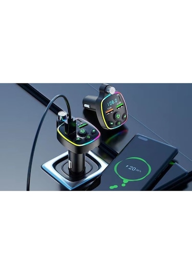 Bluetooth Araç Kiti Araç Fm Transmitter Usb Type-c Mp3 Sd Kart Flash Için Uygun Pd Çakmaklık Girişli